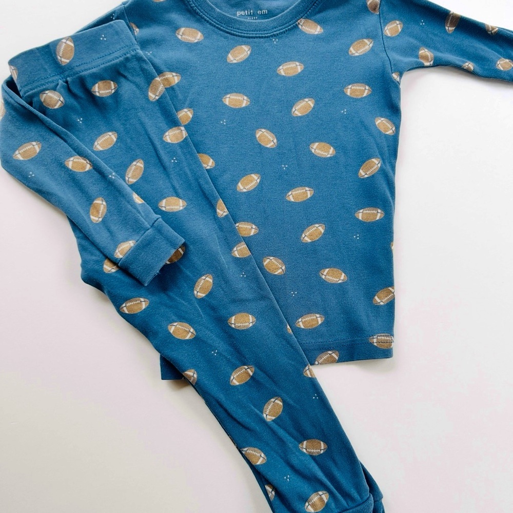 Petit Lem Kids Pajama Set with Football Pattern